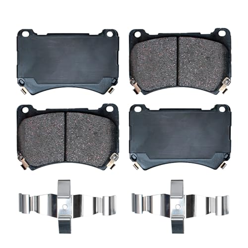 Image of Detroit Axle - Brake Pads for Hyundai 2009 Genesis 2011 Equus Front and Rear Ceramic Brakes Pads with Hardware Replacement