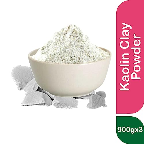 Image of Kaolin Clay Powder, Kaolin Powder for Skin Whitening Face Hair Acne, White Clay Powder, China Clay Powder, White Kaolin Clay for Skin Whitening Face Hair Acne, Light Kaolin Powder (Refill Pack) 2700g