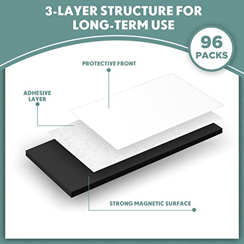 Image of Macarrie 4 x 6 Adhesive Magnetic Sheets with Adhesive Backing Cuttable Magnetic Paper Stickers Flexible Peel and Stick for Picture Crafts Die Storage Photos(96 Pcs)