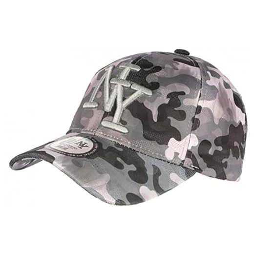 Casquette NY Camouflage Grise et Noire Fashion Army Baseball Kaska - Taille Unique - Gris