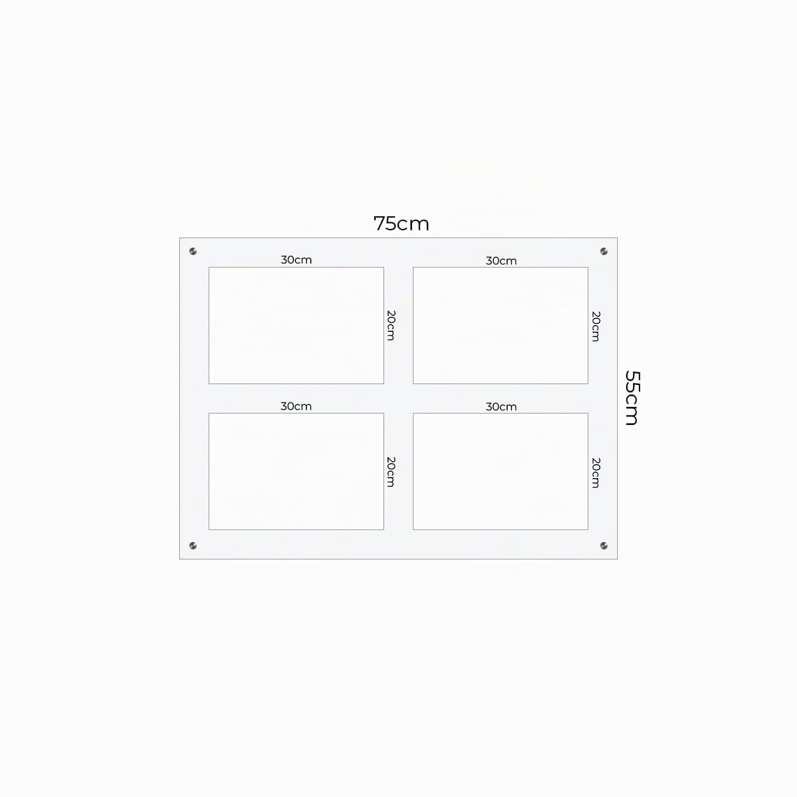 DECOHO - Support en plexi transparent pour 4 plaques professionnelles 20 x 30 cm