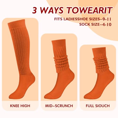 Image of Buauty Slouch Socks for Women, Soft Extra Long Chunky Scrunch Knee High Sock Winter Knit Slouchy Socks Leg Warmmers