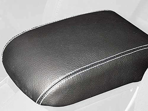 RedlineGoods armrest Cover Compatible with Mitsubishi Lancer/Evo X 2008-15. Tailor Made - not Universal. Genuine top-Grade Italian Black Leather with Black Thread
