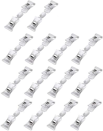 40 Pieces Clear Plastic Rotatable Merchandise Sign Display Mini Clip Tag Holders for Business Cards