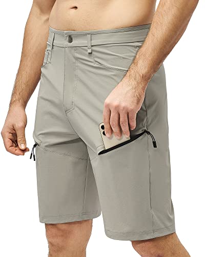Meloo Men's Hiking Cargo Shorts Quick Dry Outdoor Travel Shorts For Men With Multi Pocket For Fishing Camping Casual Light Grey Xxl #TOP1