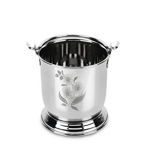 Image of Ajay's Shoppe 300 ml Stainless Steel Serving Bucket (8.5 cm Dia, 9.5 cm Height) | Mini Dal Raita Bowl, Restaurant Style Serving Dish | Mirror Finish