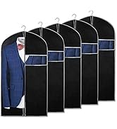 ALINK 43 inch Black Foldable Breathable Garment Cover Suit Bags for Storage and Travel with Clear...