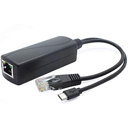 4-Pack Divisor PoE 5V, Adaptador 48V a 5V 2.4A con Conector Micro-USB, para Cámara IP, Tablets y Más, Negro miniatura 3
