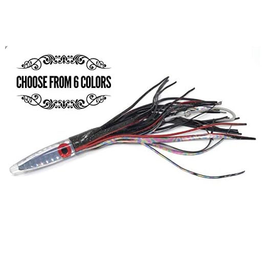 CAPT JAY FISHING Fishing Lures Trolling Lures Saltwater for Tuna Marlin Dolphin Mahi Wahoo and Dorado, 12 inch Rigged Big Game Fishing Lures