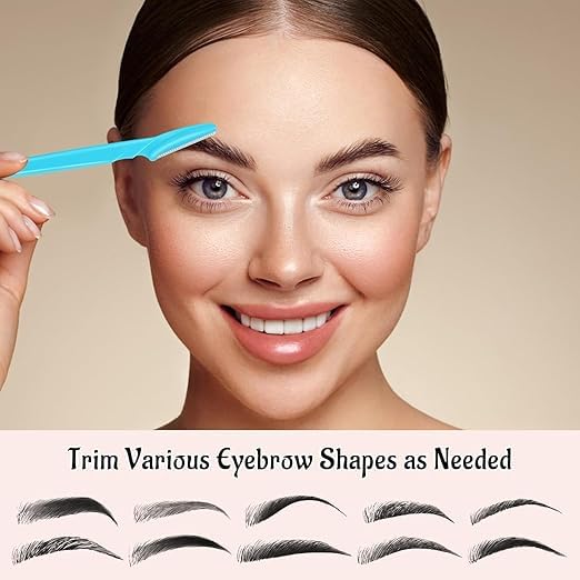 First Beauty Facial Razors for Women - Eyebrow Shaper & Face Hair Remover Blades with Protective Cap - Pack of 12 (Colorful) - Dermaplaning Tool for Smooth & Glowing Skin (Pack of 12) 2