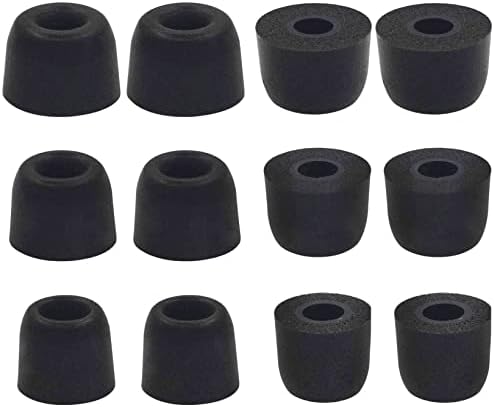 BLLQ Earbud Memory Foam Tips Earbuds Replacement Tips Ear Tips Earbuds Foam Eartips Compatible with Sony Headphones , S/M/L 6 Pairs , Foam Black