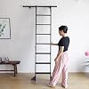 12ft Sliding Ladder Hardware Kit - Complete Track System with Floor Roller Metal Rail & Hook Assemblies - Stylish Black Finish for Libraries & Home Decor