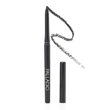 Palladio Retractable Waterproof Eyeliner, Richly Pigmented Color and Creamy, Slip Twist Up Pencil Eye Liner, Smudge Proof Long Lasting Application, All Day Wear, No Sharpener Required, Smokey