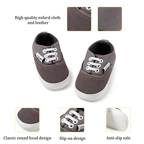 Morbido Infant Baby Boys Girls Canvas Sneaker Toddler Slip On Anti Skid Newborn First Walkers Candy Shoes for 0-18 Months4