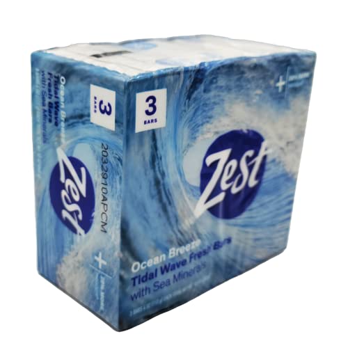 Image of Zest Bar Soap 3 ct, ocean breeze, 12 Ounce