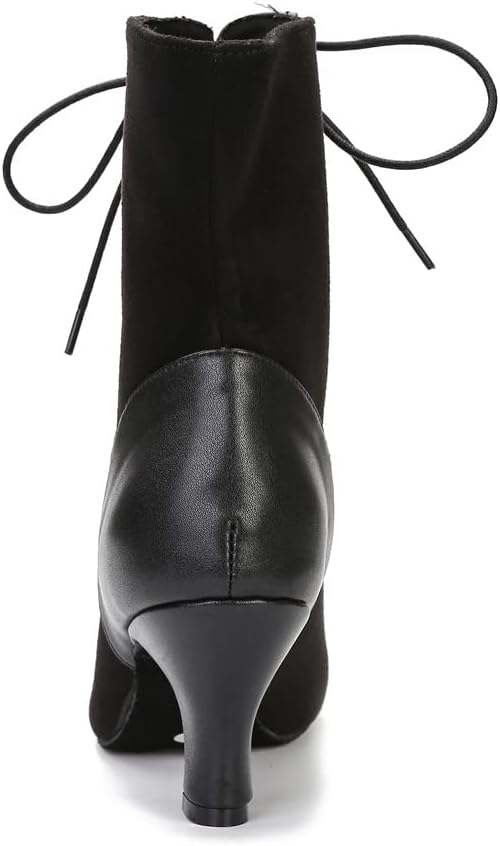 YYTing Women Suede Ballroom Dance Boots Latin Salsa Dress Shoes Practice Footwear 2.5inch 3.5inch Heels YT22 - Image 4