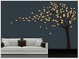 Deco-idea Tatuaż ścienny naklejka ścienna do salonu drzewo wbm28 (naklejka z nadrukiem, ok. 15 x 6 cm)