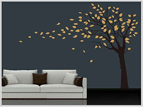 Deco-idea Tatuaż ścienny naklejka ścienna do salonu drzewo wbm28 (naklejka z nadrukiem, ok. 15 x 6 cm)