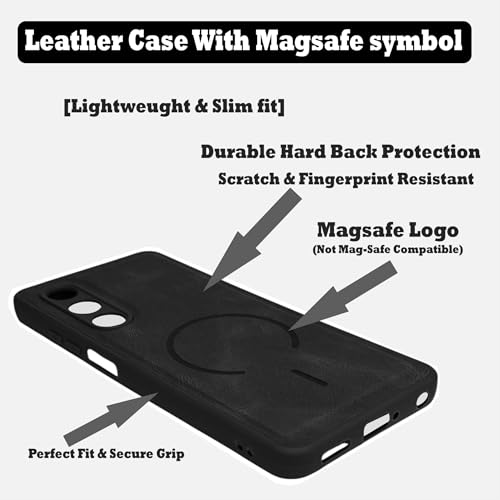Image of SBMS Back Cover for Oppo K13x 5G / A5 5G | Ultra Slim Soft Rubberised Hard Case | Oil Feel Soft Leather Back | Mag-Safe Design (Mag-Safe Not Support) | Camera Protection Case for Oppo K13x (Black)