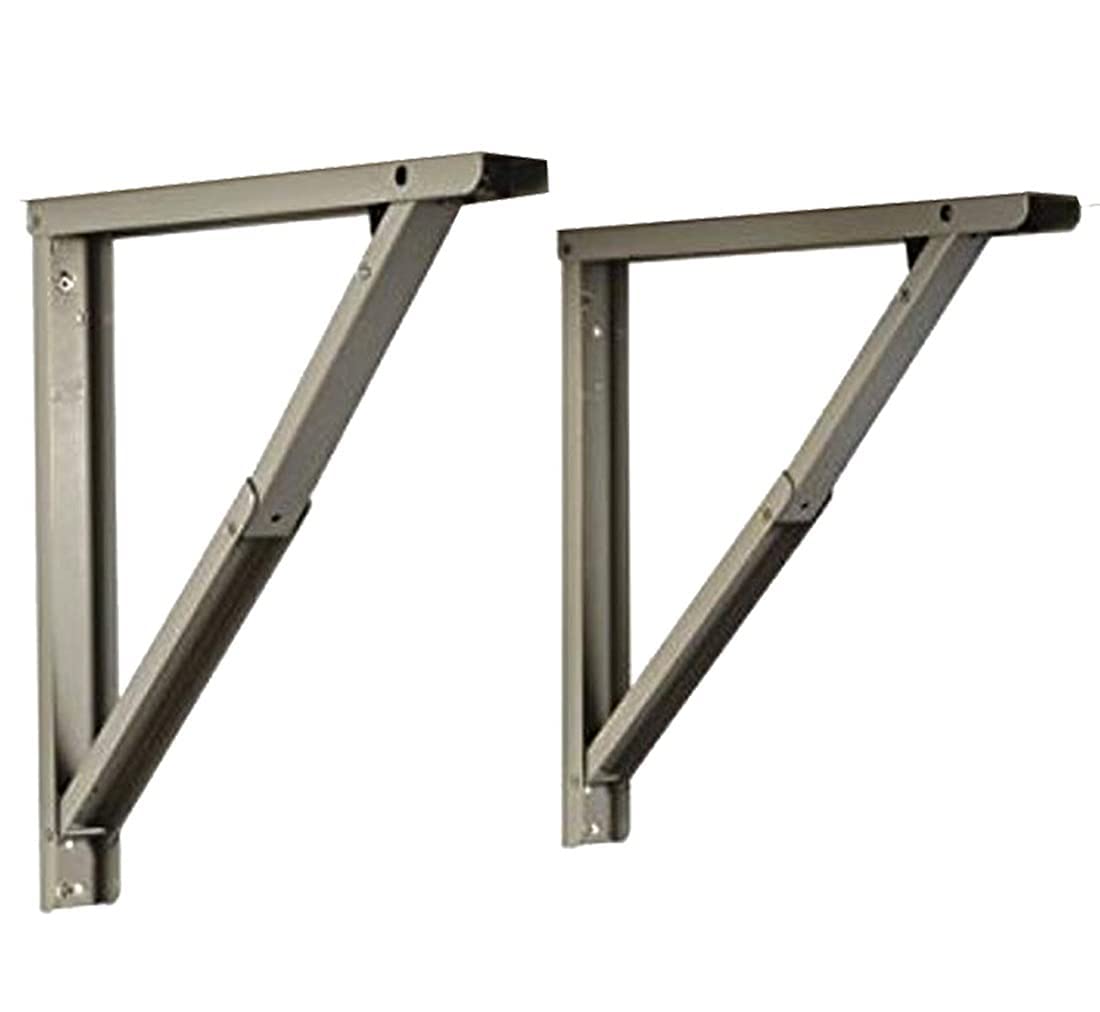 VicTac Heavy Duty Folding Shelf Table Brackets 16 inches Max Load 286 lbs (130 kg) Wall Mounted, Powder Coated Steel Collapsible Shelf Bracket-image-18