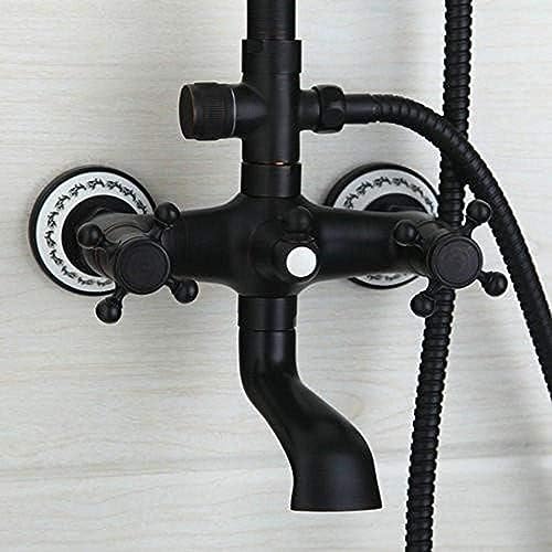 Ensemble de douche en laiton robinet mitigeur baignoire bronze huilé 8" - 2