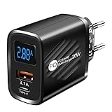 Steckdosenadapter – Steckdosenblock mit zwei Anschlüssen PD20W Typ C und USB, Schnellladewürfel...