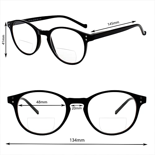 Bifocal Reading Glasses For Men And Women Rectangle Multifocal Readers With Spring Hinges Retro Design +1.25 #TOP2