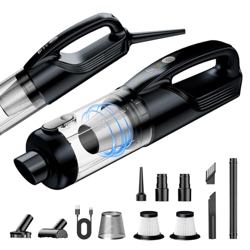 Image of Handheld Vacuum Cordless, 17000Pa Car Vacuum Portable Cordless with Brushless Motor, 2-in-1 Vacuum Cleaner with Multi-Nozzles & Washable Filters, 2 Suction Modes for Home, Car, Office, Pet Hair