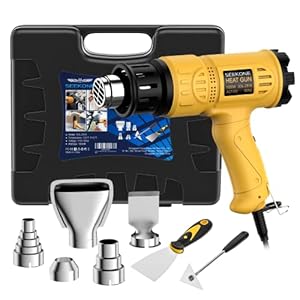 SEEKONE Heat Gun 1800W Heavy Duty Hot Air Gun Kit With Carry Case Variable Temperature Control 122℉~1112℉（50℃- 600℃） Overload Protection with 4 Nozzles for Crafts, Shrinking PVC, Stripping Paint