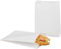 Vista 21 de Restaurantware Bag Tek - Bolsas de papel de 5 x 3 x 8.75 pulgadas para aperitivos, 100 bolsas desechables para papas fritas, a prueba de grasa