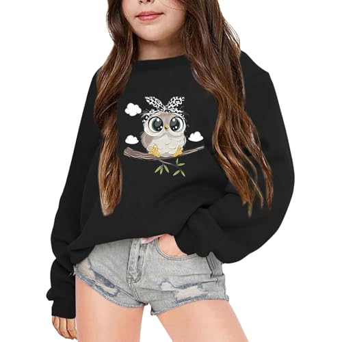 Sweat-shirt fille col rond avec lettres imprimées style moderne hiver