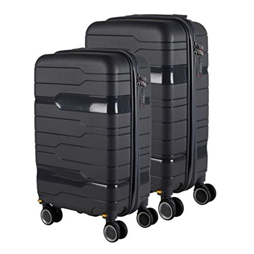 Kit Mala Bordo 10kg + Mala Media 23kg POLIPROPILENO Maldivas Sul (PRETO)