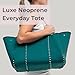POPUPS Large Neoprene Tote Bag for Women - Everyday Designer Handbag for Travel Work and Beach with Pockets and Zipper Pouch (Emerald Green)