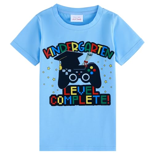 Kindergarten Graduation Shirt Kids Kindergarten Graduation Gifts for Boys T-Shirt Top (US Numeric 8 Regular VKG Blue)