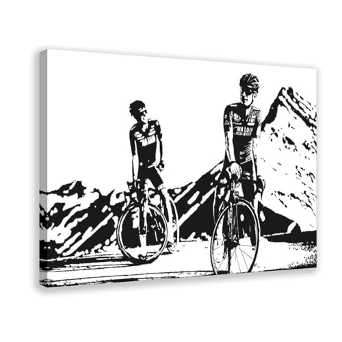 Póster en lienzo de Cycling Duo para decoración de pared, cuadros para sala de estar, dormitorio, marco de decoración de 30 x 45 cm