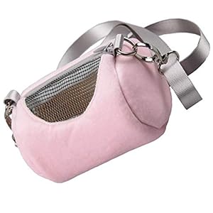 ANIAC Small Pet Carrier Bag with Adjustble Shoulder Strap Hamster travel cage Breathable Rat Carrier Portable Travel Carrier for Guinea pig Birds Bearded Dragon Hedgehog (Small, Pink)