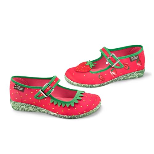 Image of Hot Chocolate Design Women's Mary Jane Flat Shoes - Mary Jane Flat Dress Shoes with Non-Marking Rubber Sole Adjustable Buckle-Strap, Adjustable Buckle-Strap and Cushioned Inner Sole with Arch Support