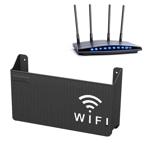 ZYEKIU Caja de Almacenamiento para Enrutador WiFi, Caja Router Pared Estante de Enrutador WiFi para Colgar, Montaje Pared Estante de Almacenamiento para Decoración WiFi Enrutador (Negro)