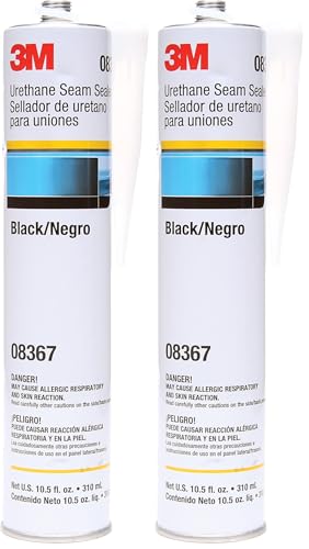 3M Urethane Seam Sealer, 08367, Black Color, High Solids, Permanently Flexible, 310 mL/10.5 fl oz Cartridge (Pack of 2)