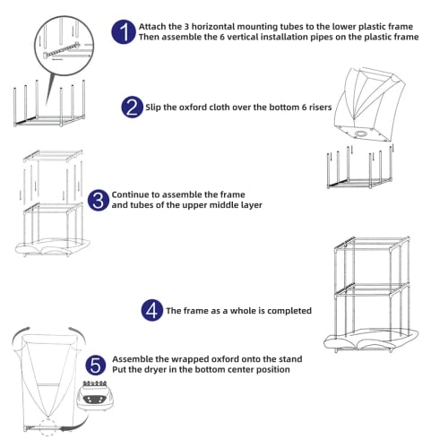 Foldable large capacity Dry Soon Heated Airer, Intelligent Constant Temperature Fast Drying Heated Clothes Airer With Cover Included, Save Electricity Clothes Drying Racks for Hom - Image 2