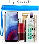 6 Pcs Clear Travel Toiletry Bag - Airport Security Liquids Bags, 20 x 20cm TSA Approved, Travel Accessories Makeup Bags Holiday Essentials Luggage for Men Women (6 Pcs-Black/Grey)