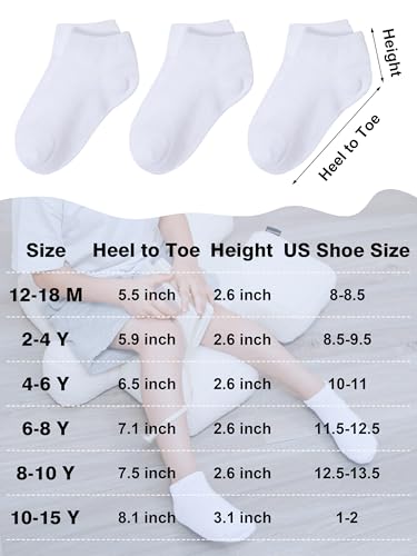Image of Cooraby 25 Pairs Kids' Low Cut Socks Half Cushion Sport Ankle Athletic Socks