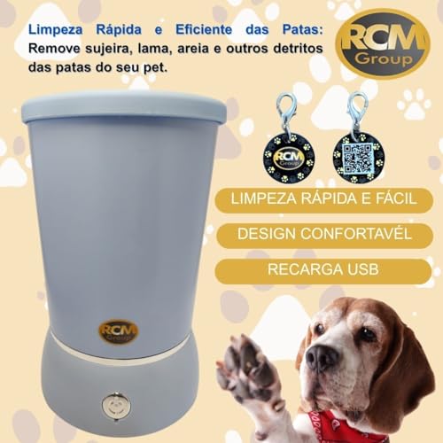 RCM Group® - Limpador Automático de Patas de Pet em Silicone Confortável Eficiente Facilita Limpeza