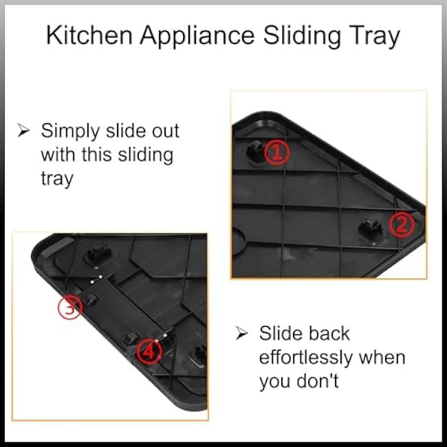 Kitchen Appliance Sliding Tray, Kitchen Caddy Sliding Coffee Maker Tray Mat 41 * 30 * 2cm Rolling Tray Countertop Storage Moving Slider for Coffee Maker Toaster Blender