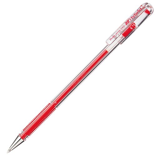 Pentel Hybrid Point rouge lot de 10 stylos roller gel 0.5mm K105-GB