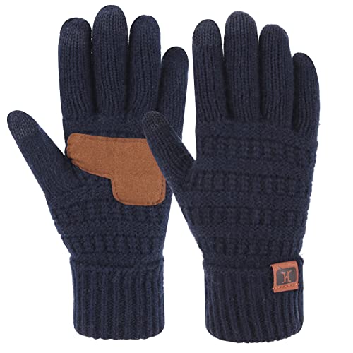 Damen Winter Warme Touchscreen Handschuhe, SMS Anti-Rutsch Strickhandschuhe zum Radfahren, Fahren, Laufen Cover