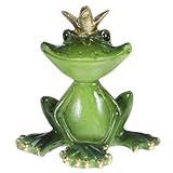 Veemoon Resin Frog Sculpture Statue, Crown Frog Figurine Froggy Mascot Frogs Collectible Animals Resin Crafts for Home Office Bathroom Garden Decoration