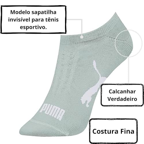 Kit 06 Pares Meias Puma Sapatilha Invisível Feminino Adulto (34 a 39, KIT - A)