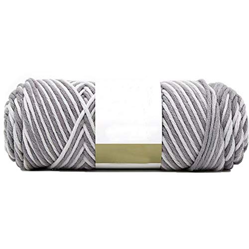Image of Medium Gray Soft Cotton Crochet Knitting Yarn - 500g /1.1lb Rainbow Gradient DIY Hand Knit Worsted Yarn - Super Soft & Warm for Sweater, Bag, Hat & Scarf