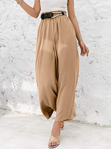 Women's Boho High Waisted Palazzo Pants Summer Beach Wide Leg Flowy Pants4